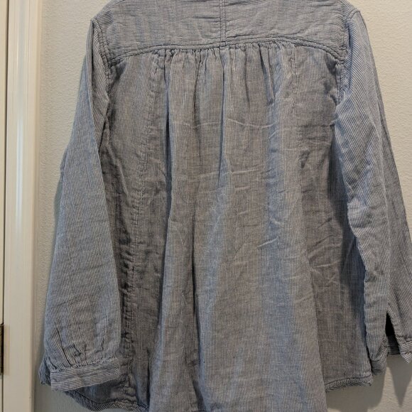 Free People Blue and White Thin Stripe Tunic - Medium - Picture 8 of 8